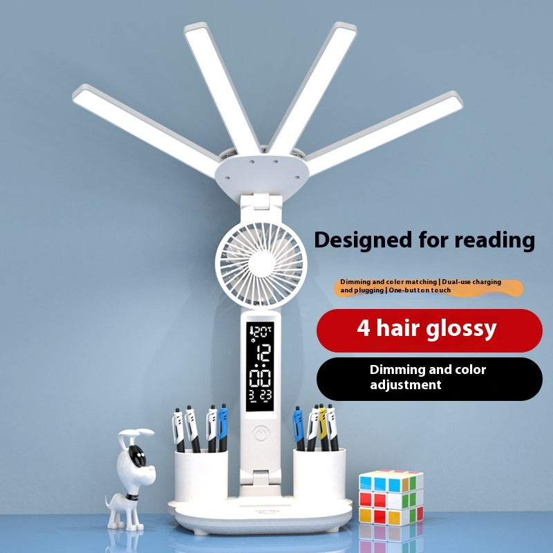 Lampe de Bureau LED Rechargeable 4-en-1 avec Horloge, Porte-Stylo et 3 Températures de Lumière – ELBÉ Home – vue 8