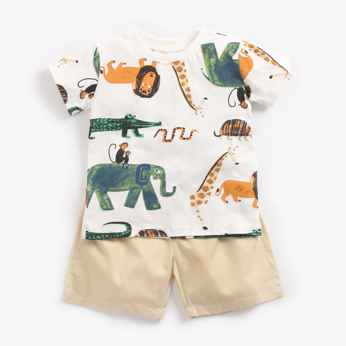ELBÉ KIDS™ – Ensemble Safari Bébé 2 Pièces T-shirt & Short – vue 1