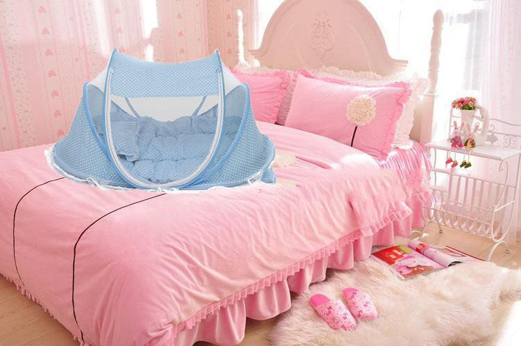 Lit moustiquaire pliable pour bébé avec oreiller – vue 4