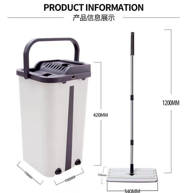 ELBÉ CLEAN™ – Balai Plat Microfibre avec Seau Essoreur – vue 3