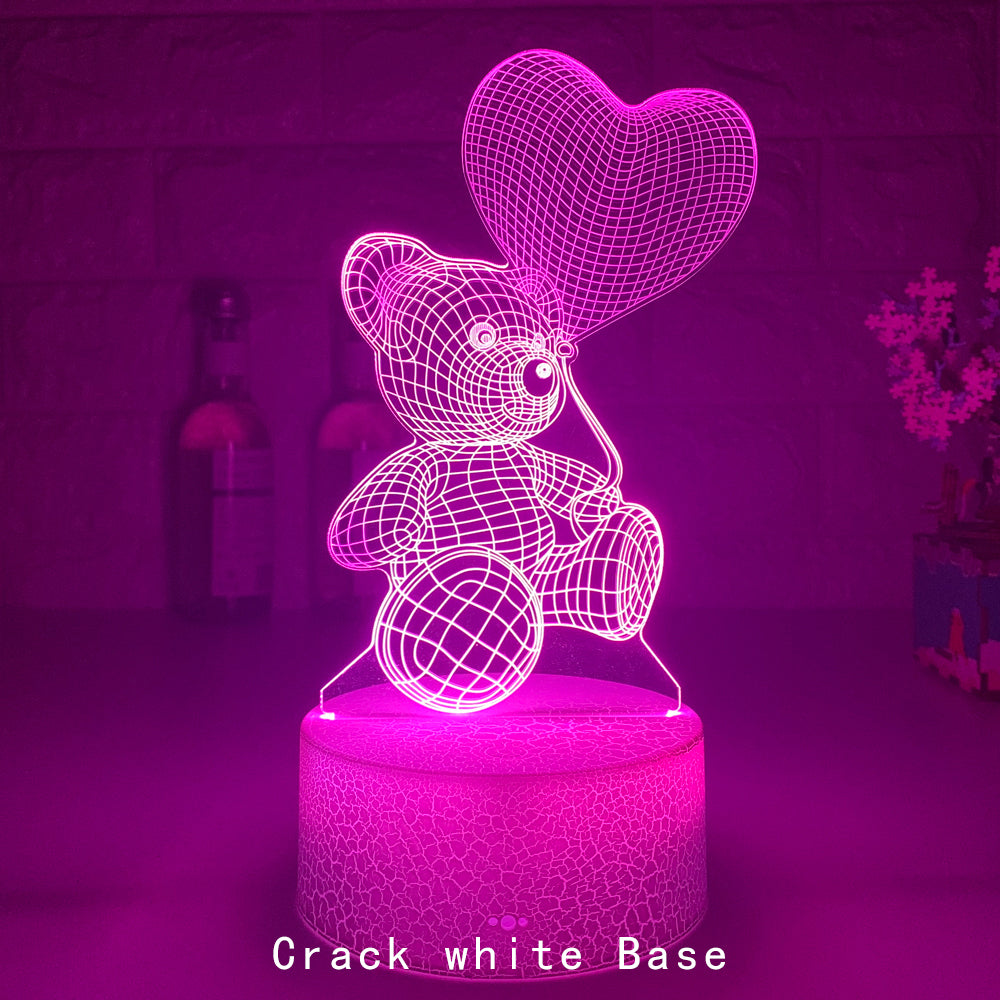 Veilleuse LED 3D en acrylique USB – vue 3
