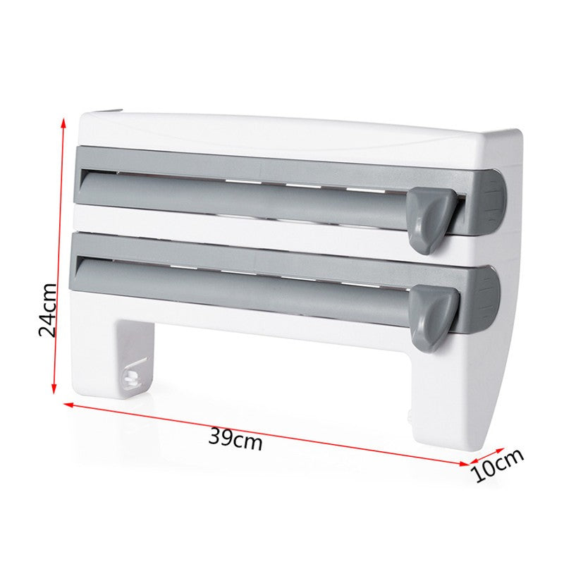 Support mural 4-en-1 pour rouleaux de cuisine – vue 3