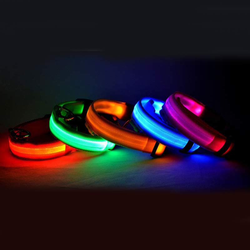Collier LED lumineux en nylon pour animal – vue 1