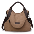 Sac bandoulière femme en toile rétro minimaliste – vue 1