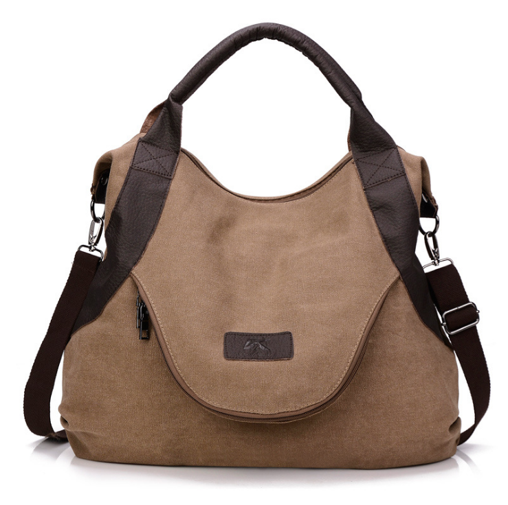 Sac bandoulière femme en toile rétro minimaliste – vue 1
