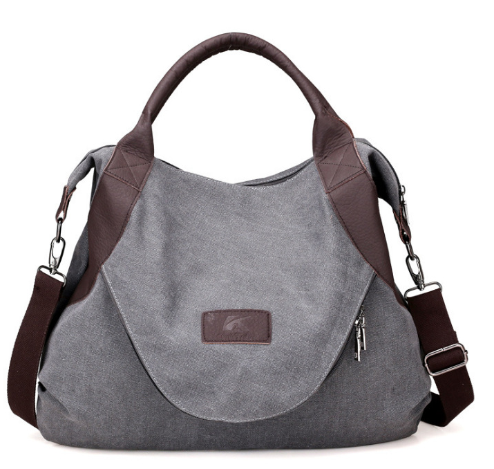 Sac bandoulière femme en toile rétro minimaliste – vue 3