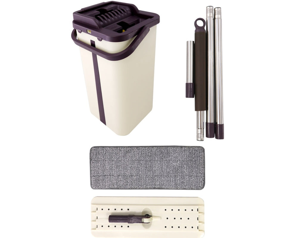 ELBÉ CLEAN™ – Balai Plat Microfibre avec Seau Essoreur – vue 2