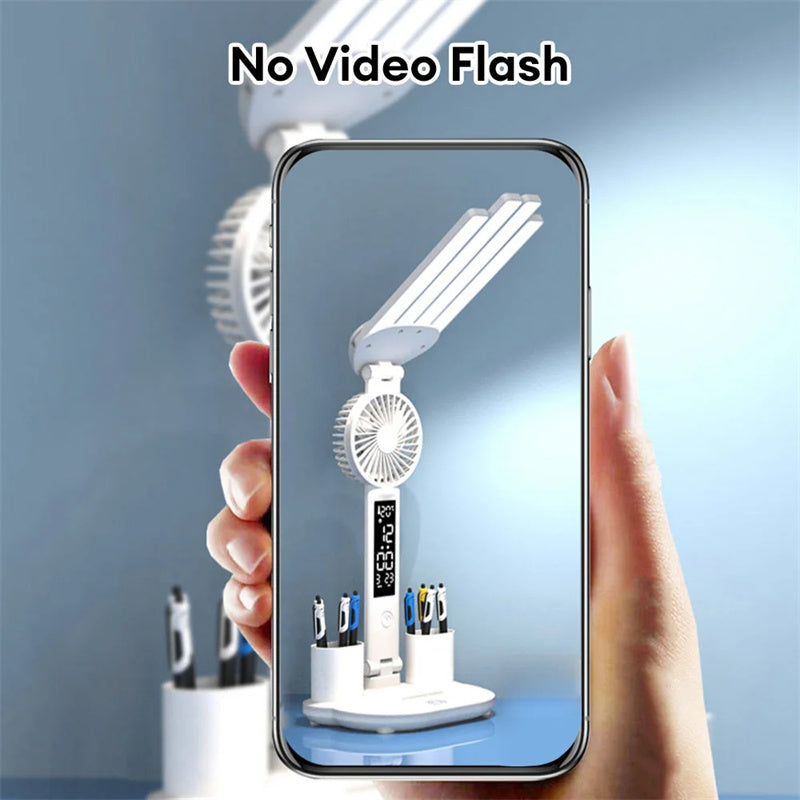 Lampe de Bureau LED Rechargeable 4-en-1 avec Horloge, Porte-Stylo et 3 Températures de Lumière – ELBÉ Home – vue 5