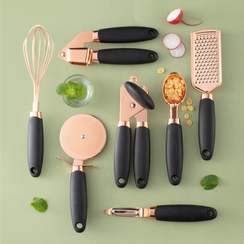 Set d'éplucheurs de cuisine finition cuivre – vue 1
