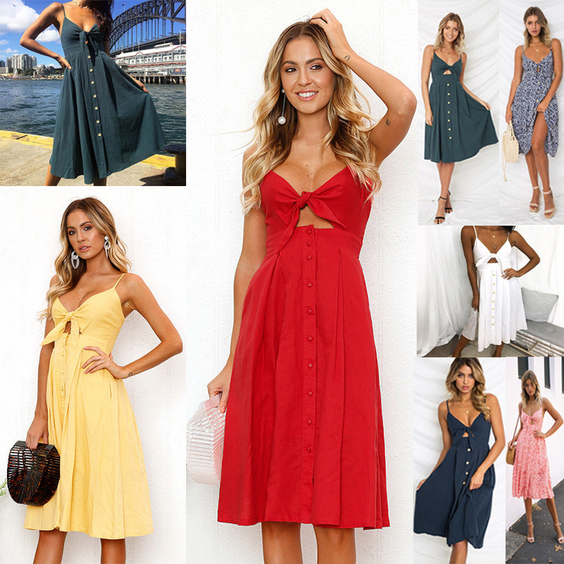 Robe longue dos nu sans manches pour femme – vue 1