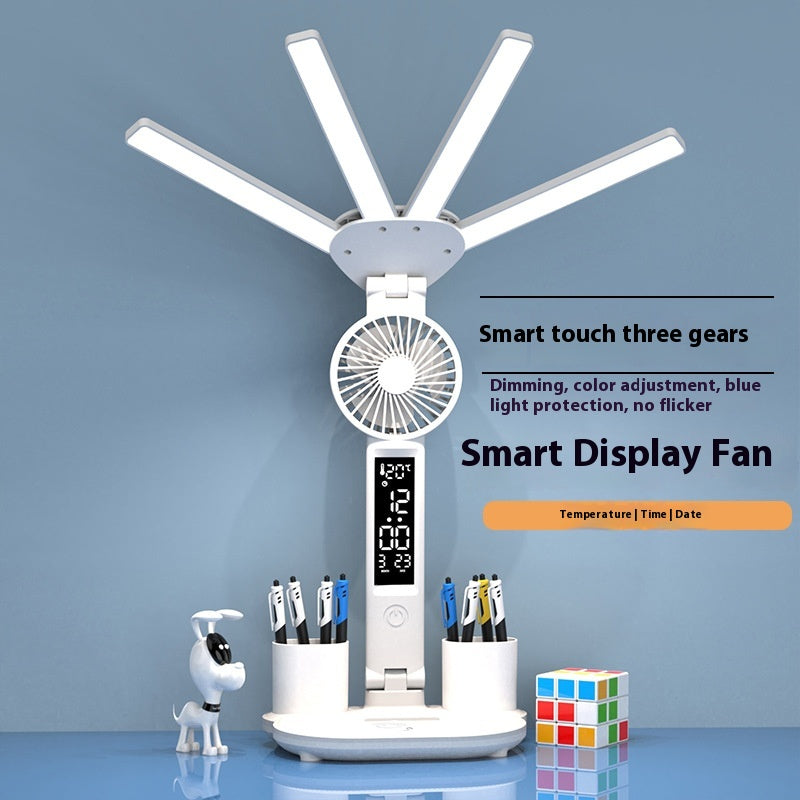 Lampe de Bureau LED Rechargeable 4-en-1 avec Horloge, Porte-Stylo et 3 Températures de Lumière – ELBÉ Home – vue 10