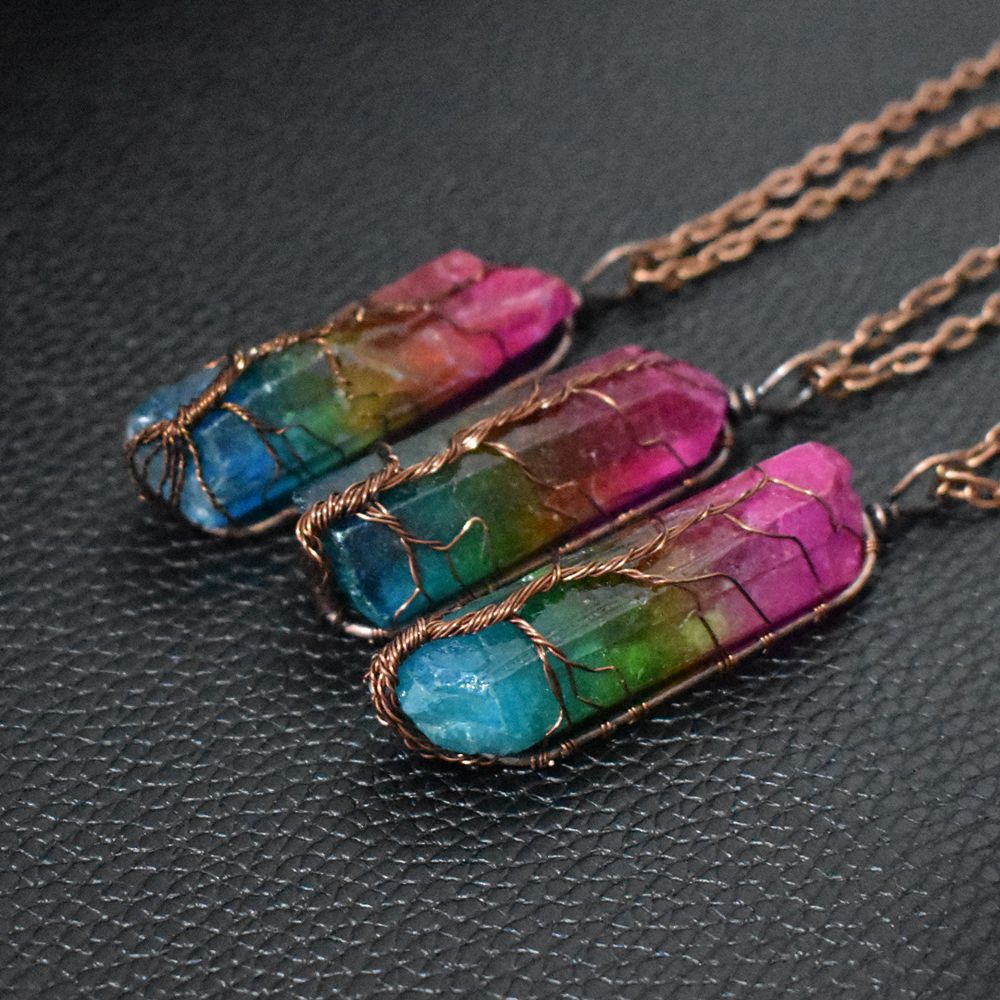 Collier Arbre de Vie en pierre naturelle – vue 1