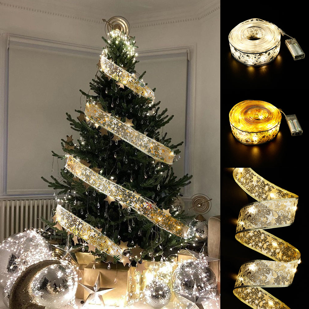 Guirlande ruban à nœuds de Noël – vue 1