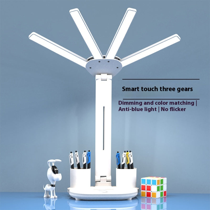 Lampe de Bureau LED Rechargeable 4-en-1 avec Horloge, Porte-Stylo et 3 Températures de Lumière – ELBÉ Home – vue 6